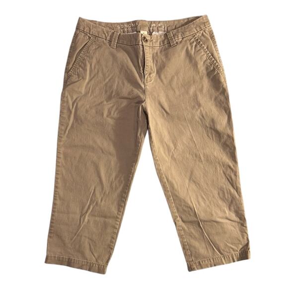 Sonoma Life + Style Khaki Capri Mid Rise Pants - Women's Size 6 - Picture 1 of 4